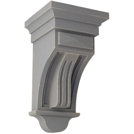 5 1/2W X 5 1/2D X 10H Raised Fluting Wood Vintage Decor Corbel, Pebble Grey